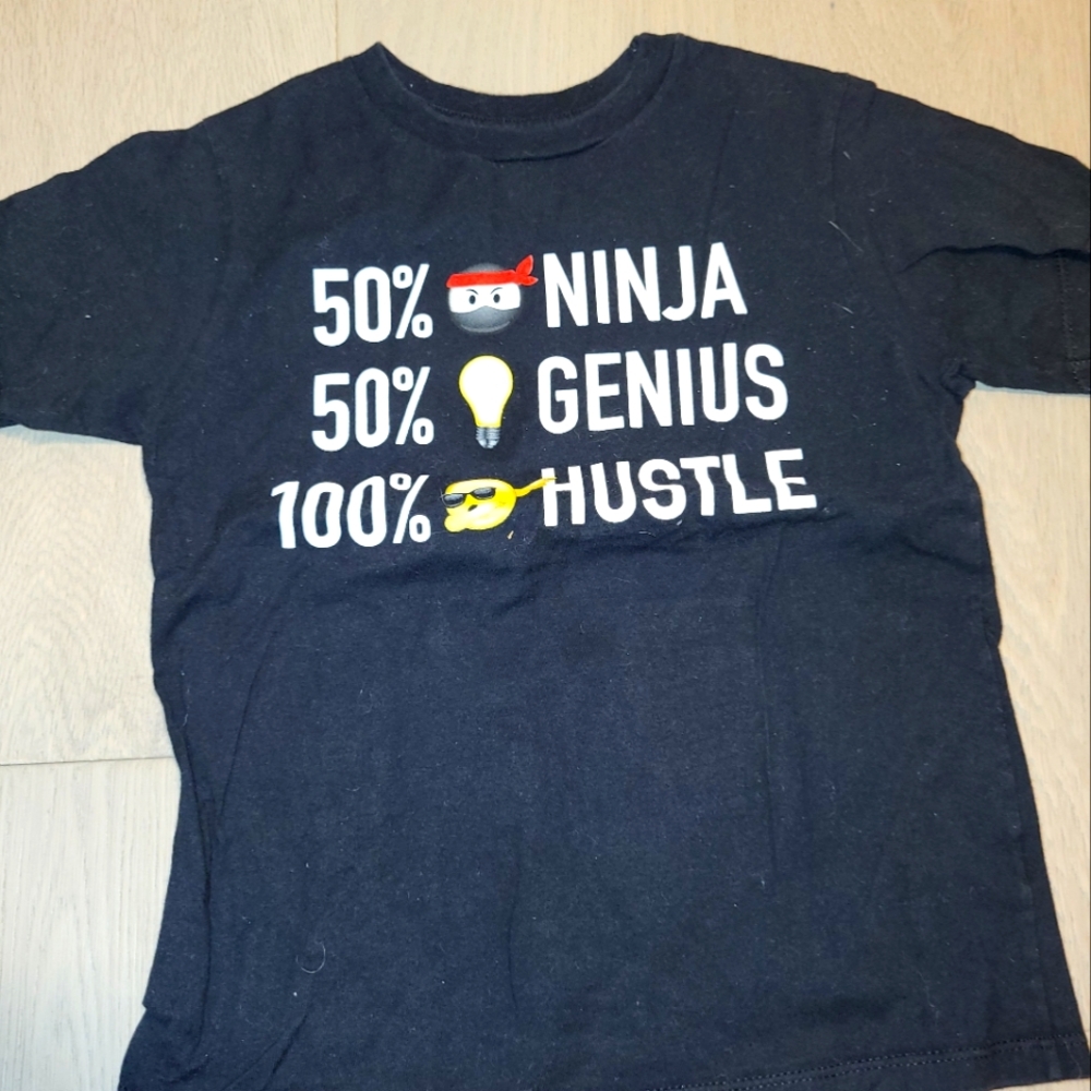 Black cotton shirt with print size S